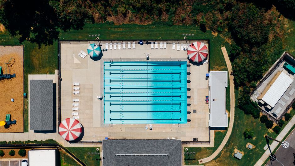 Community swimming pool representing public recreation facilities