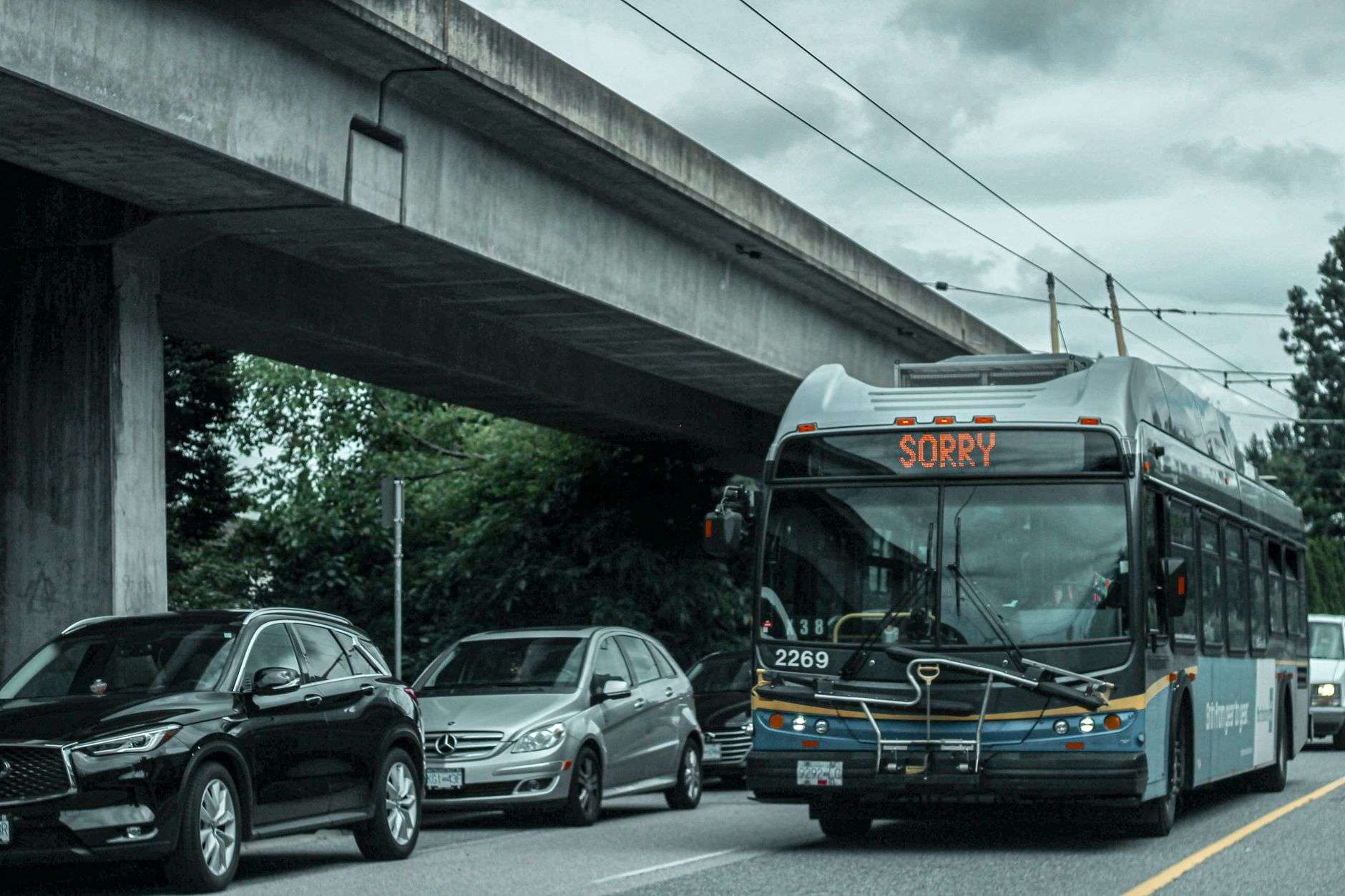 City transit bus on a street