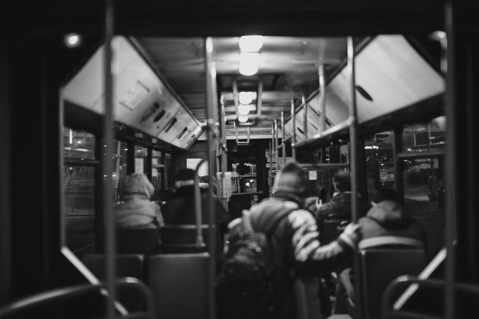 A city bus representing public transit service