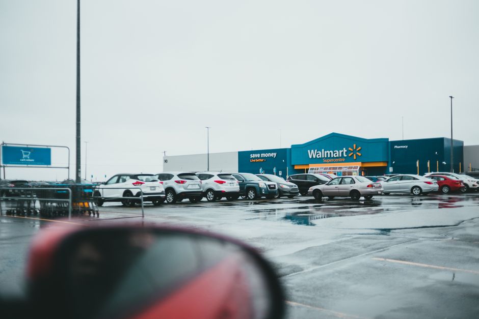 Shopping center parking lot