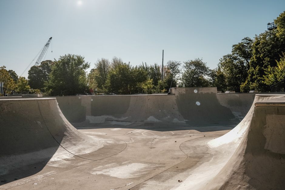 Concrete skate park features similar to those planned for Mobile's Public Safety Memorial Park