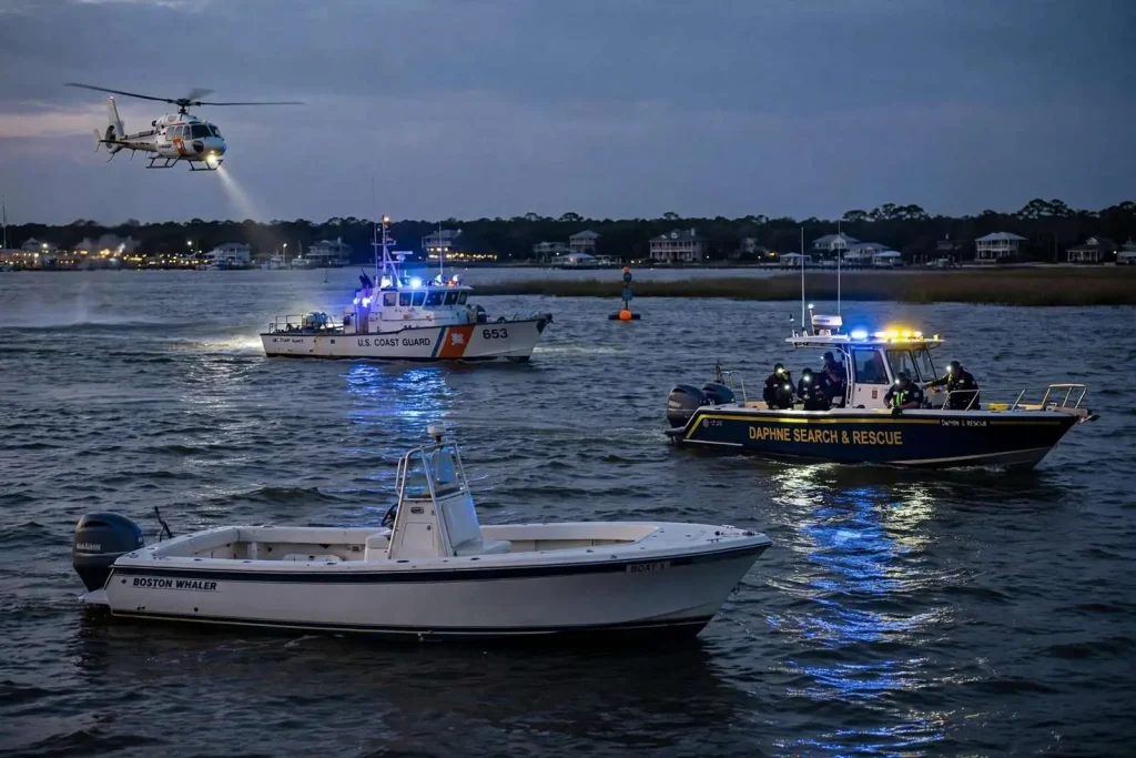 Illustration for the news story: Mobile Teen Drowns After Falling From Boat in Mobile Bay Near Point Clear