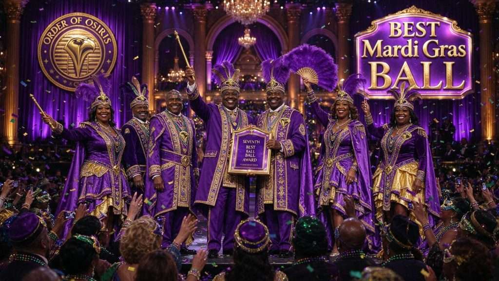 Illustration for the news story: Mobile’s Oldest LGBTQ+ Mardi Gras Society Just Won Its Seventh Best-Ball Award, and Members Say They Saw It Coming