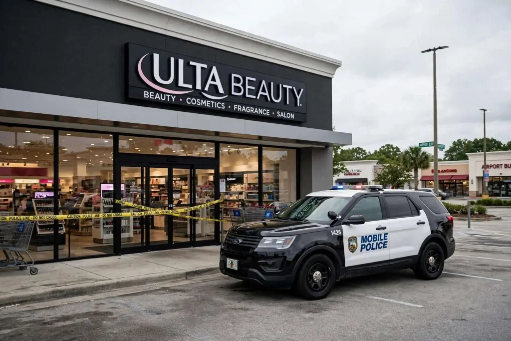 Illustration for the news story: Boxes Off the Shelf and Straight Out the Door: Moss Point Man Charged in Ulta Beauty Theft on Airport Boulevard