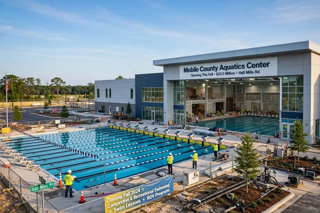 Illustration for the news story: New $22.5 Million Mobile County Aquatics Center Set to Open This Fall