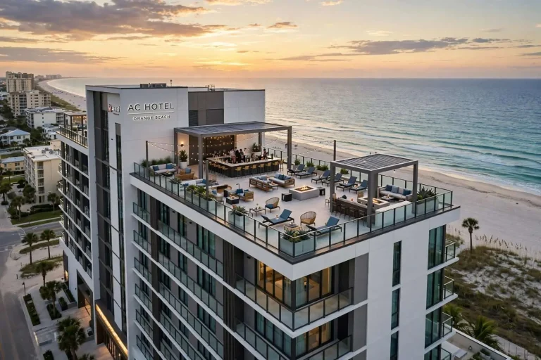 Illustration for the news story: New AC Hotel in Orange Beach Will Bring Alabama’s First Beachfront Rooftop Lounge