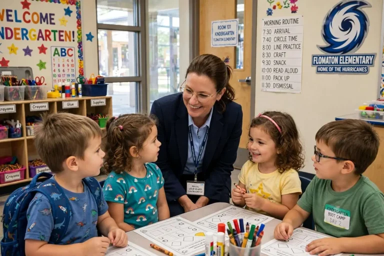 Illustration for the news story: New Flomaton Elementary Principal Leslie Sellers Kicks Off Tenure With Kindergarten Boot Camp