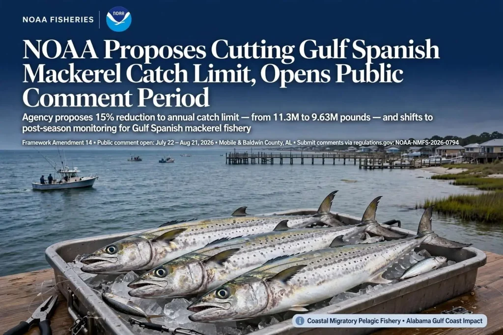 Illustration for the news story: NOAA Proposes Cutting Gulf Spanish Mackerel Catch Limit, Opens Public Comment Period