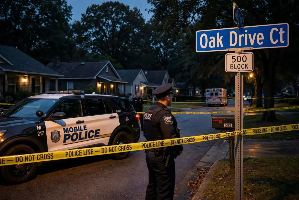 Illustration for the news story: Woman Hospitalized After Oak Drive Court Stabbing; Case Sent to Mobile County District Attorney