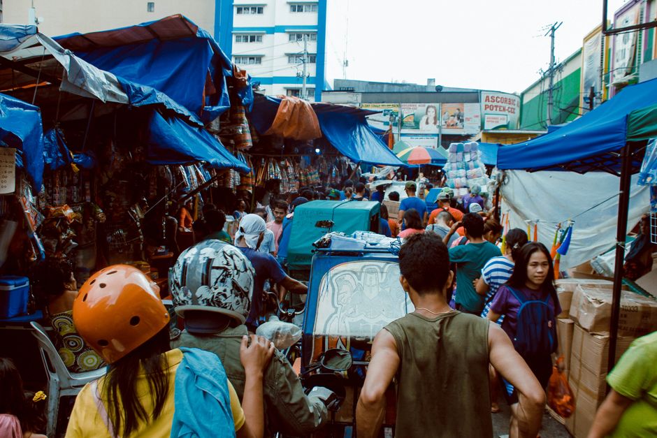 A local vendor market with shopping tables and booths