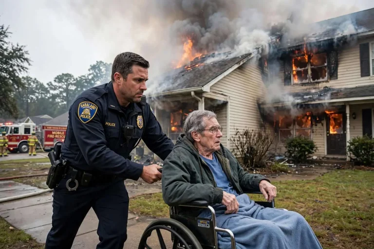 Illustration for the news story: Off-Duty Saraland Officer Helps Rescue Wheelchair-Bound Resident in Mobile House Fire