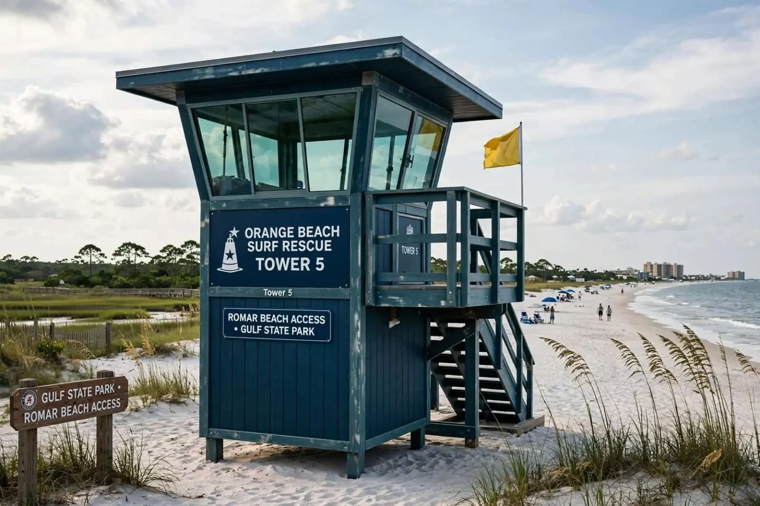 Illustration for the news story: Orange Beach Adds Third Enclosed Lifeguard Tower at Gulf State Park’s Romar Beach Access