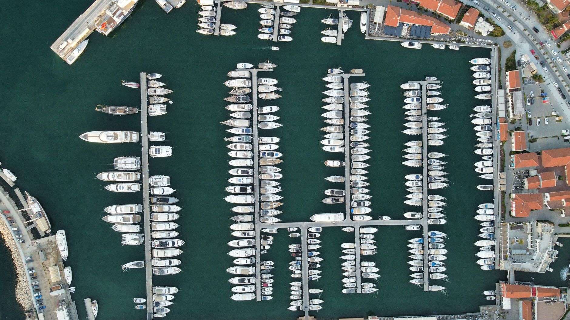 Boats docked at a marina on the Alabama Gulf Coast