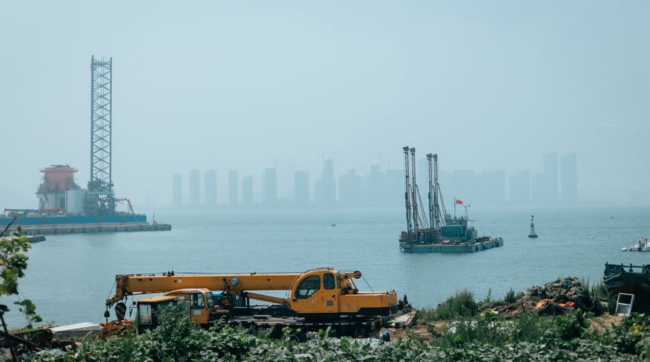 Utility infrastructure in a coastal city