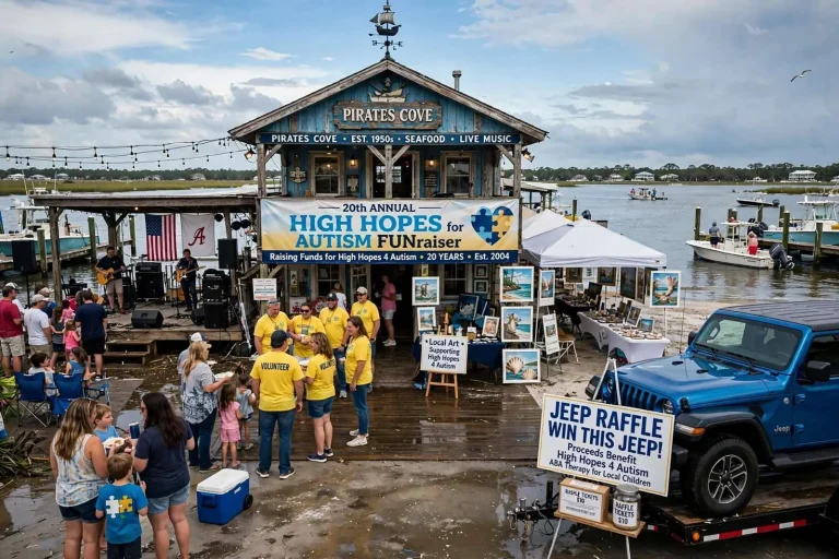 Illustration for the news story: Pirates Cove Marks 20 Years of Autism FUNraiser Days After Tropical Storm Bertha Passes Through
