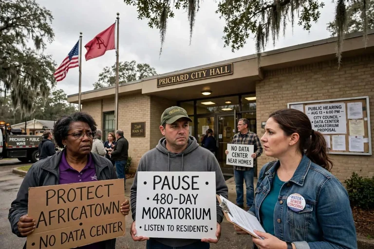 Illustration for the news story: Prichard Council Weighs 480-Day Pause on New Data Center Permits