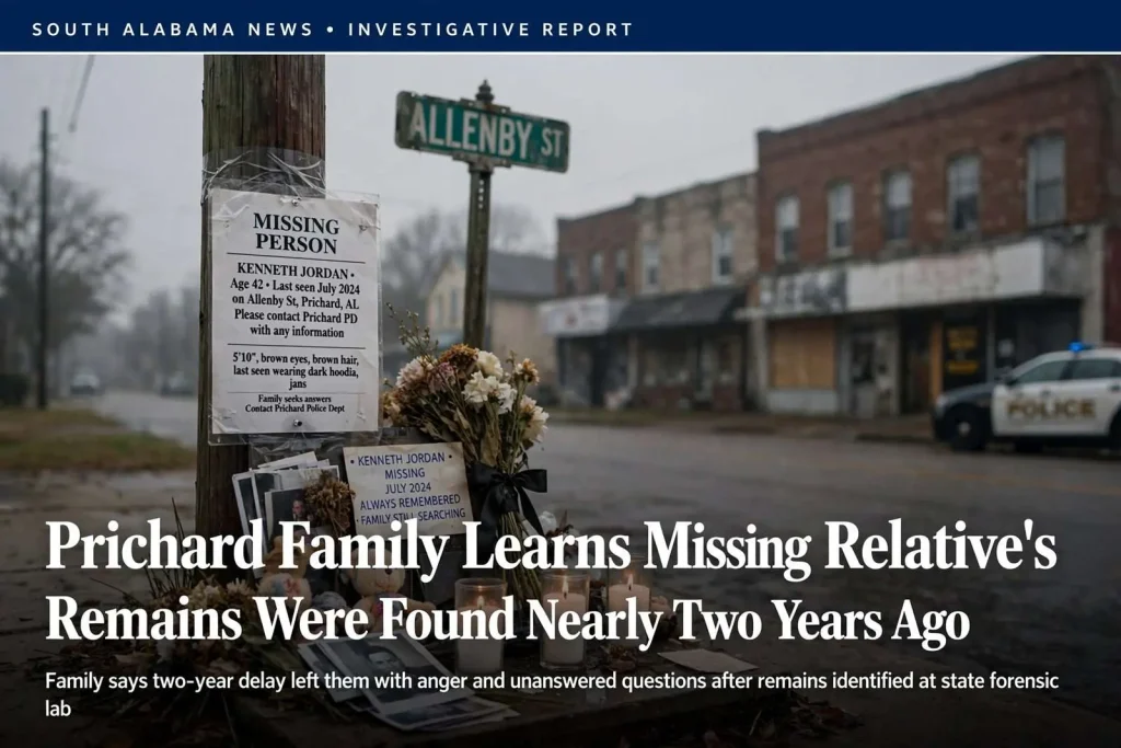 Illustration for the news story: Prichard Family Learns Missing Relative’s Remains Were Found Nearly Two Years Ago