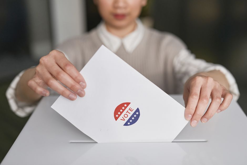 Ballot box representing a local county school board election