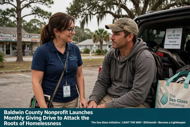 Illustration for the news story: Baldwin County Nonprofit Launches Monthly Giving Drive to Attack the Roots of Homelessness