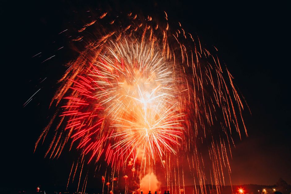 Fireworks at a community Independence Day celebration