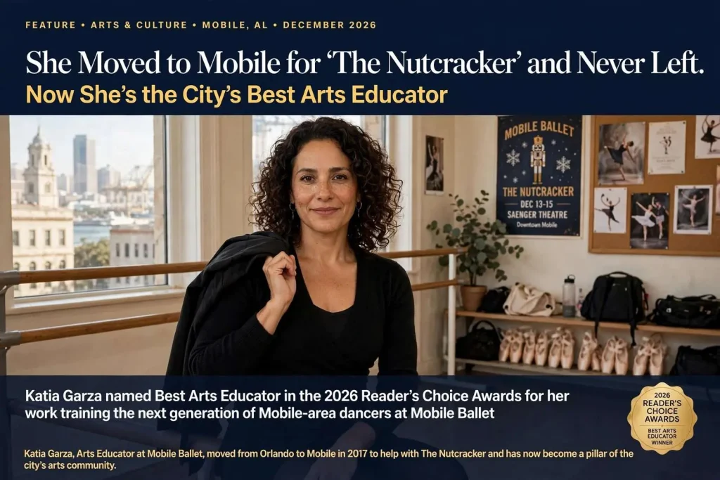Illustration for the news story: She Moved to Mobile for ‘The Nutcracker’ and Never Left. Now She’s the City’s Best Arts Educator.