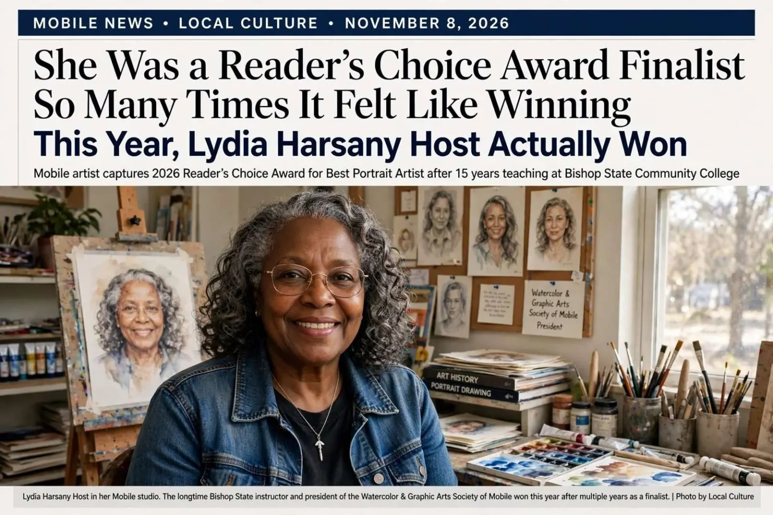 Illustration for the news story: She Was a Reader’s Choice Award Finalist So Many Times It Felt Like Winning. This Year, Lydia Harsany Host Actually Won.