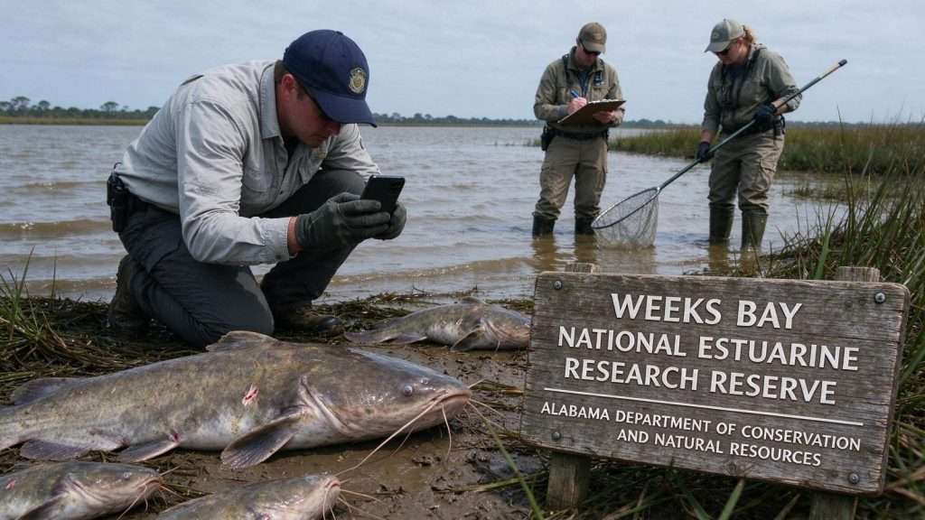 Illustration for the news story: State Scientists Probe Mass Catfish Die-Off in Waters Near Fairhope