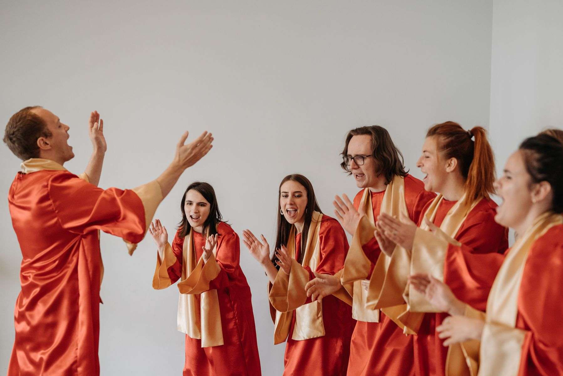 Gospel choir singing together