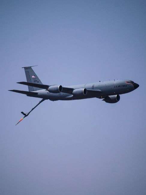 A military aerial refueling tanker aircraft
