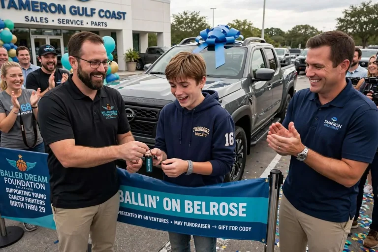 Illustration for the news story: Theodore Teen Cancer Survivor Surprised With New Truck From Community Partners