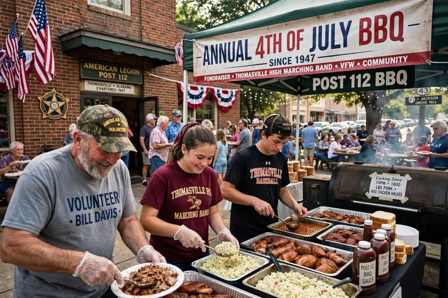 Illustration for the news story: Nearly 80 Years On, Thomasville’s American Legion Fourth of July Barbecue Still Packs the Post