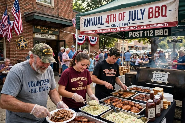 Illustration for the news story: Nearly 80 Years On, Thomasville’s American Legion Fourth of July Barbecue Still Packs the Post