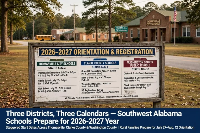Illustration for the news story: Thomasville, Clarke County and Washington County Schools Set Orientation and Registration Dates