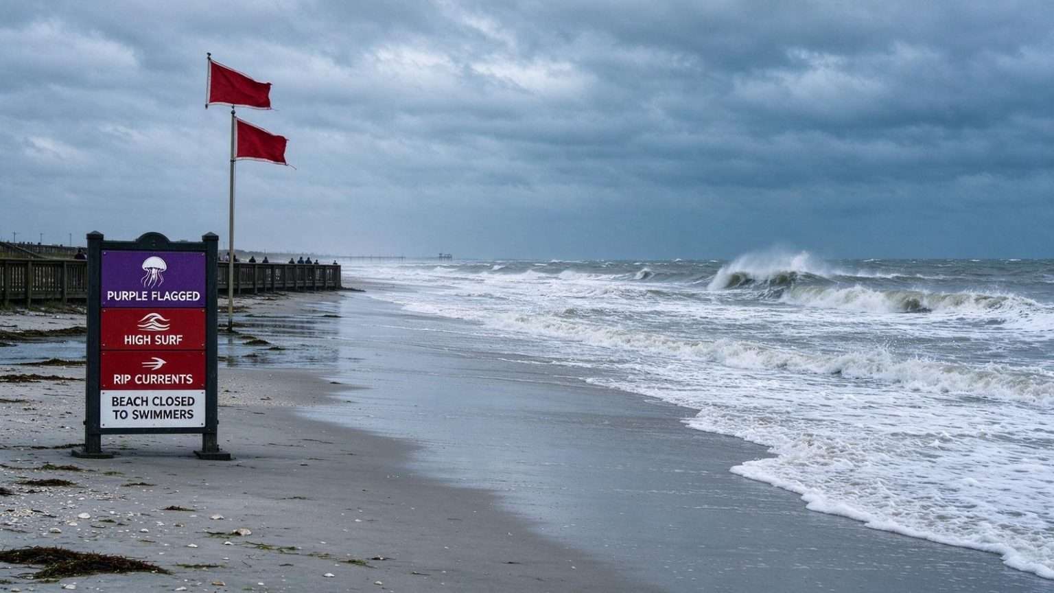 Illustration for the news story: Tropical Depression Two Grew Into Tropical Storm Bertha and Brought Rip Currents, Heavy Surf to the Alabama Coast