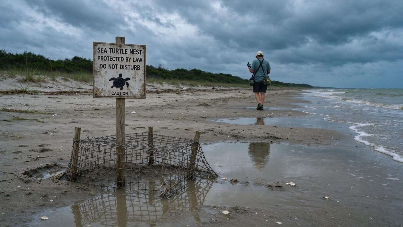 Illustration for the news story: Tropical Storm Bertha Submerges Most Sea Turtle Nests Along Alabama’s Gulf Coast