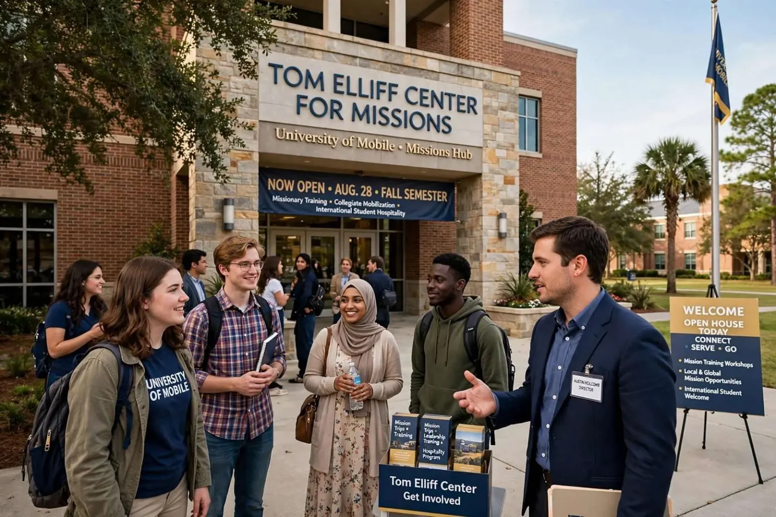 Illustration for the news story: The University of Mobile Will Open a New Missions Hub on Campus in Time for the Fall Semester