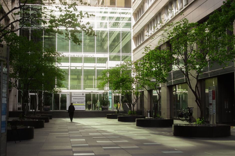 New courtyard area at a children's hospital