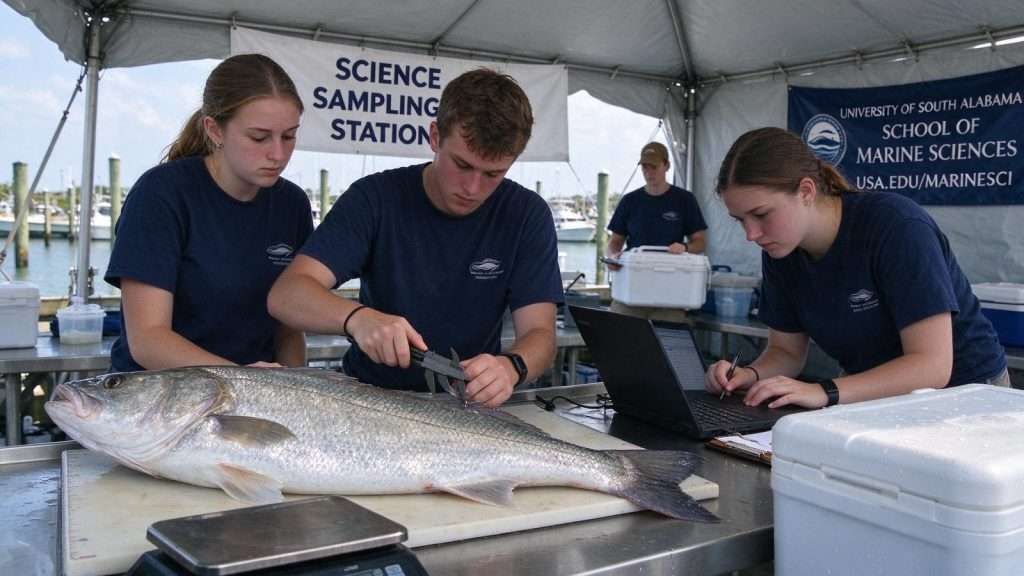 Illustration for the news story: USA Graduate Students Turn Fishing Rodeo Catches Into a Year’s Worth of Gulf Research