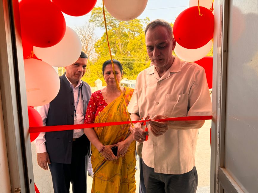 Hospital officials at a ribbon-cutting ceremony