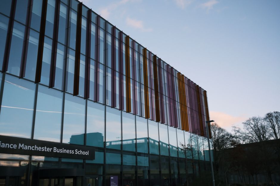 Exterior of a university business school building