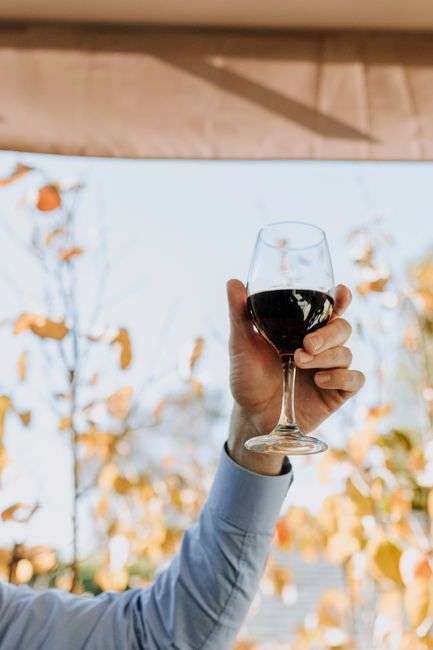 Glasses of wine being poured for tasting at an outdoor festival