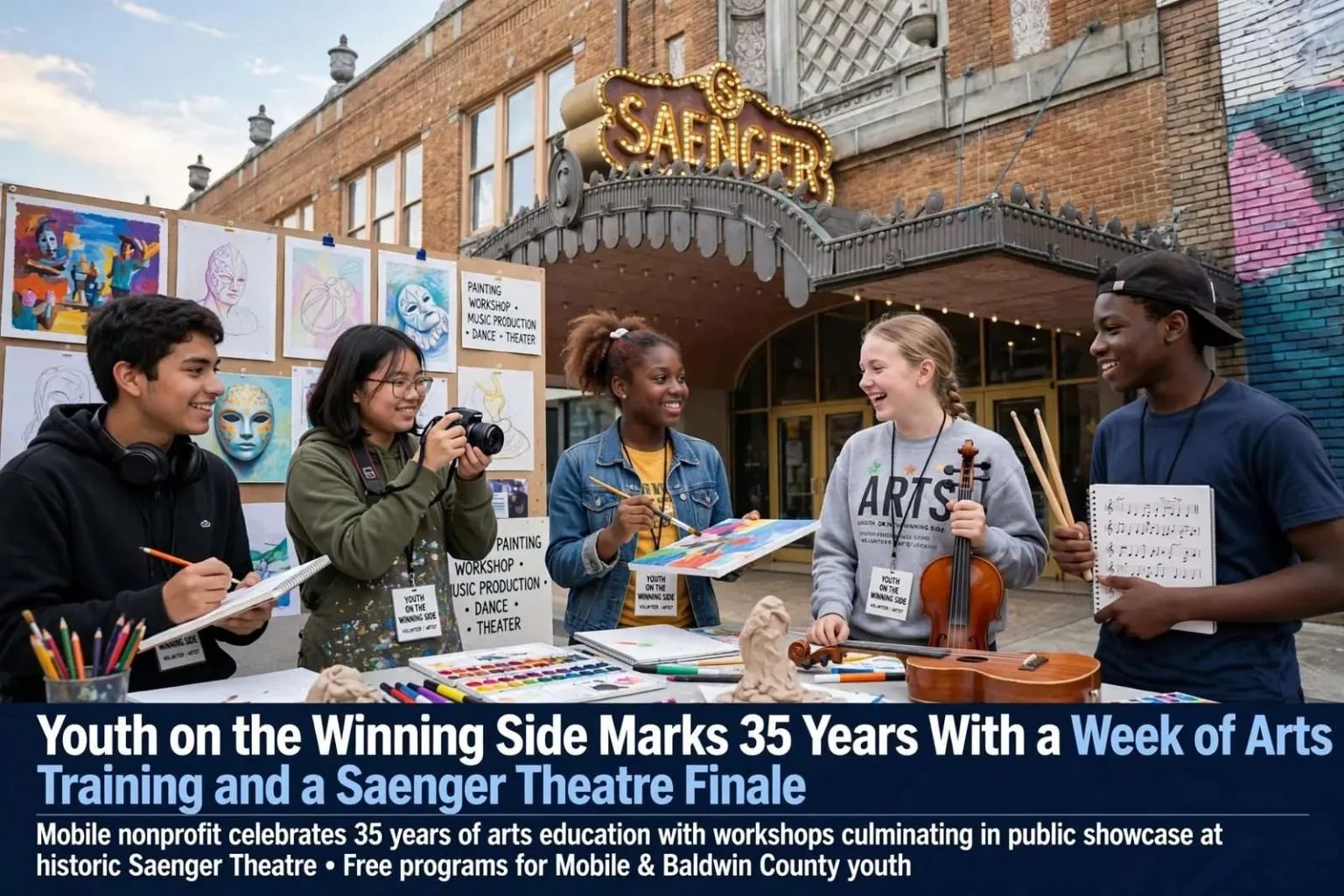 Illustration for the news story: Youth on the Winning Side Marks 35 Years With a Week of Arts Training and a Saenger Theatre Finale