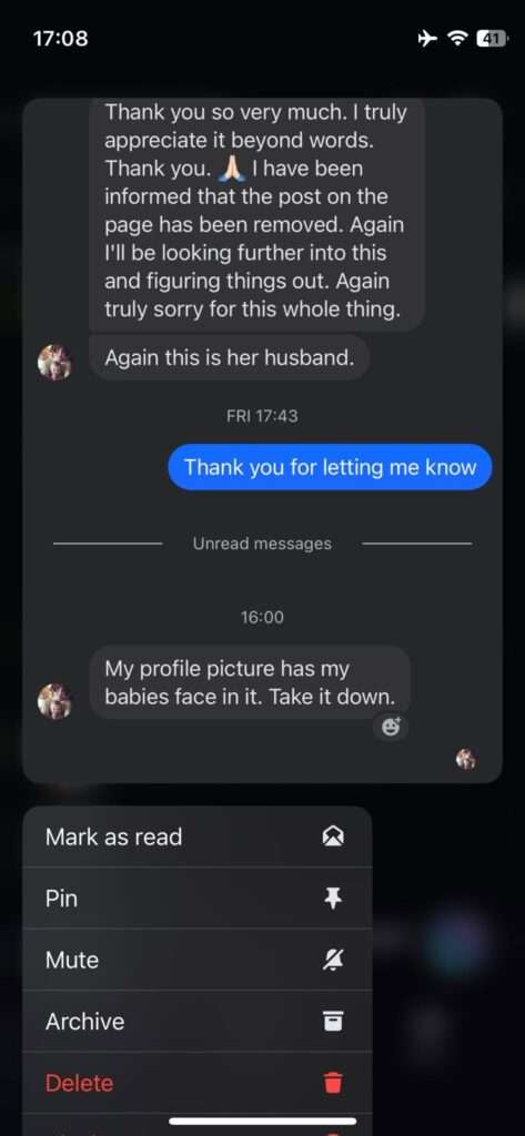 Jamie Monachino Screenshot of Messages