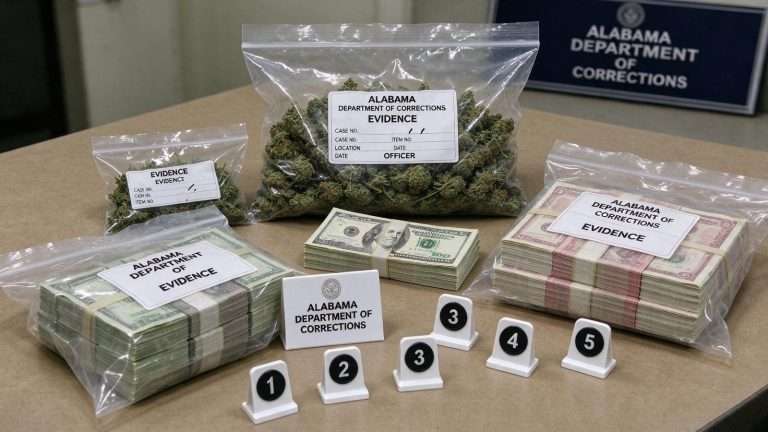Illustration for the news story: ADOC Agents Seize 19 Pounds of Marijuana, $30,000 in Montgomery Raid Tied to Fountain Prison