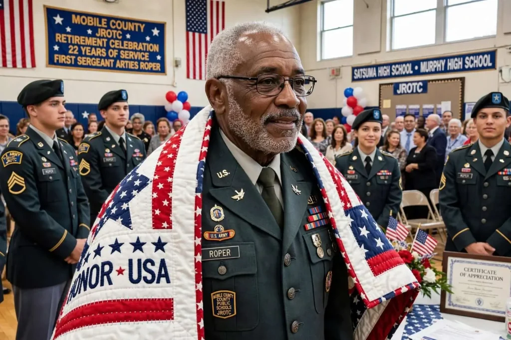 Illustration for the news story: After 22 Years, Retired Mobile County JROTC Instructor Leaves a Lasting Legacy