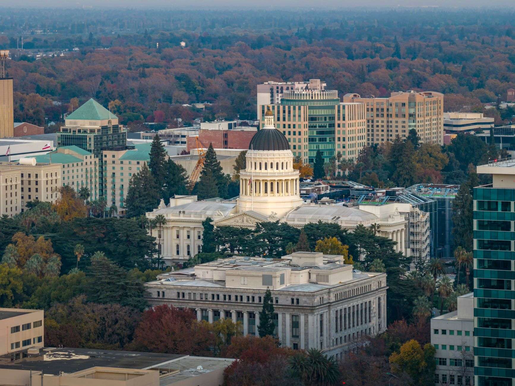 Exterior view of a state government office building