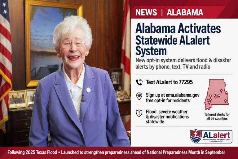 Illustration for the news story: Alabama Activates Statewide ALalert System for Flood and Disaster Notifications