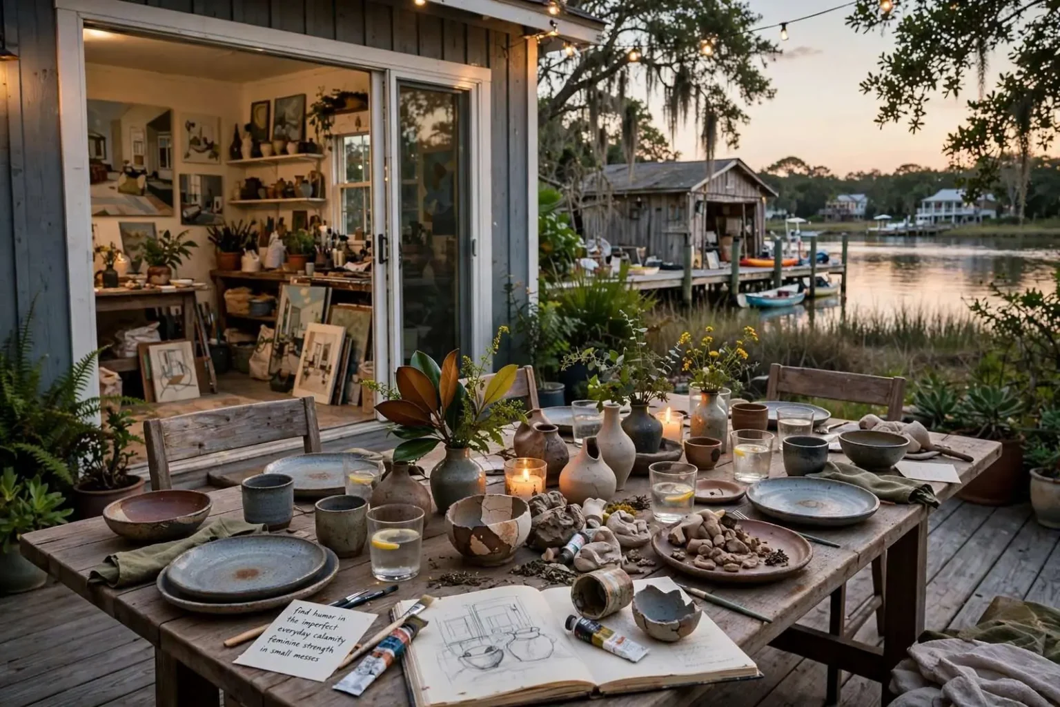Illustration for the news story: Alabama Contemporary to Host Artist Dinner at Colleen Comer’s Dog River Home