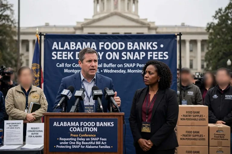Illustration for the news story: Alabama Food Banks Seek Delay on SNAP Fees Tied to State’s Error Rate
