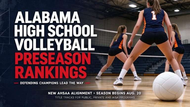 Illustration for the news story: Alabama High School Volleyball Preseason Rankings Feature Defending Champions at No. 1